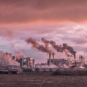 Factory smokestacks