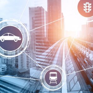 Smart transport technology illustration for future traffic patterns