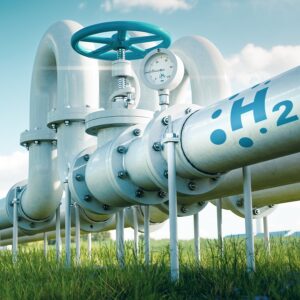 A hydrogen pipeline illustrating the transformation of the energy sector towards towards carbon neutrality