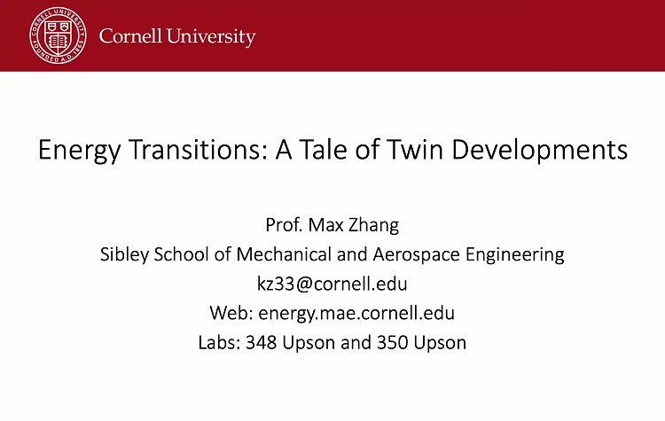 Title Slide for Max Zhang's talk