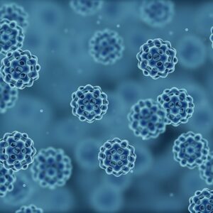 Illustration of bacterial cell or virus, 3d generated view from microscope (iStock)