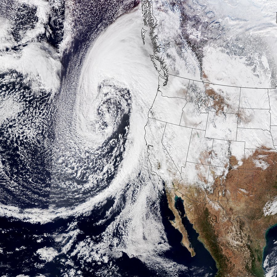 "Atmospheric River" above California on 1/4/2023 (NOAA)