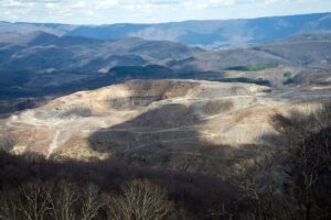 Open coal mine between Virginia and Kentuck