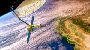 This artist’s rendering shows the NASA-ISRO SAR satellite, which will use synthetic aperture radar – and Cornell expertise – to monitor nearly all the planet’s land- and ice-covered surfaces twice every 12 days, creating the most comprehensive picture yet of Earth’s ever-changing exterior.