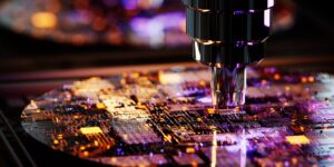 Closeup of computer chip being printed (iStock)