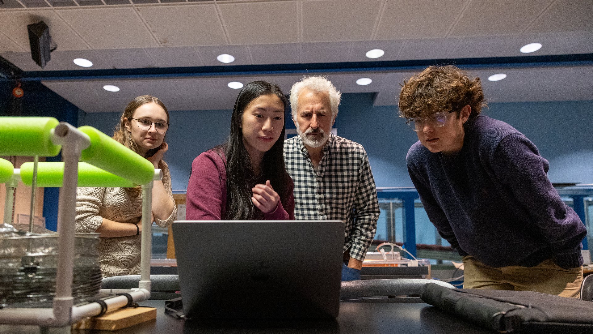 Students working with Todd Cowen and others built a device a lab to detect methane emissions in waterways near mangroves